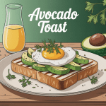avocado toast recette ambiance brunch chic sur table en bois