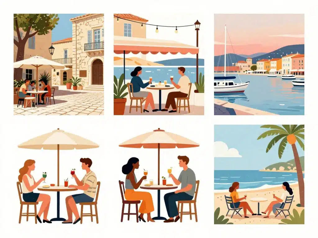 divers quartiers bars hyeres centre port plage