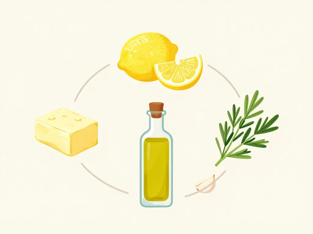 Ingrédients sauce au citron pour poulet schéma conceptuel