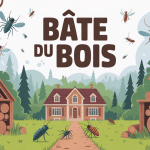 illustration bete du bois et charpente ancienne