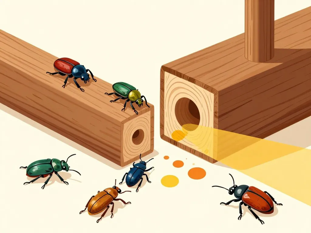 bete du bois insectes xylophages dans poutre