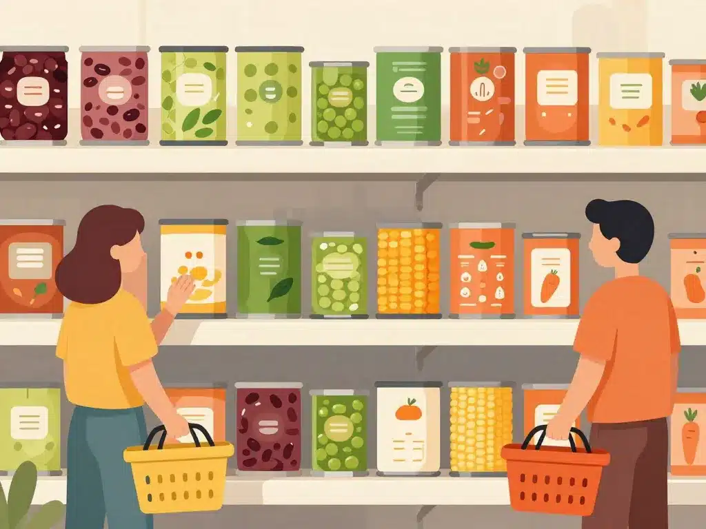 rayon legumes en boite de conserve choix supermarche