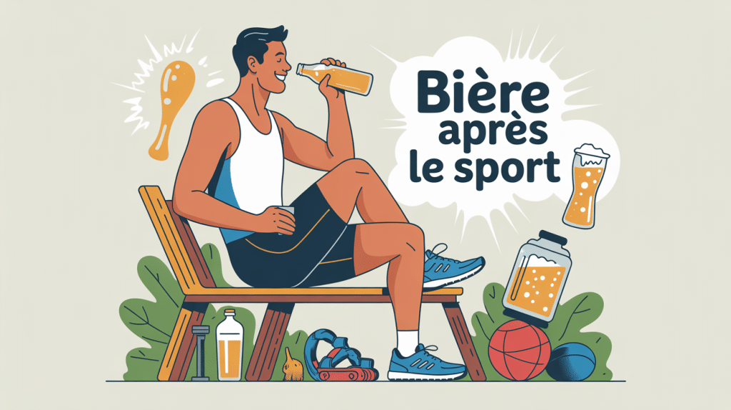 illustration boire une biere apres le sport vestiaire