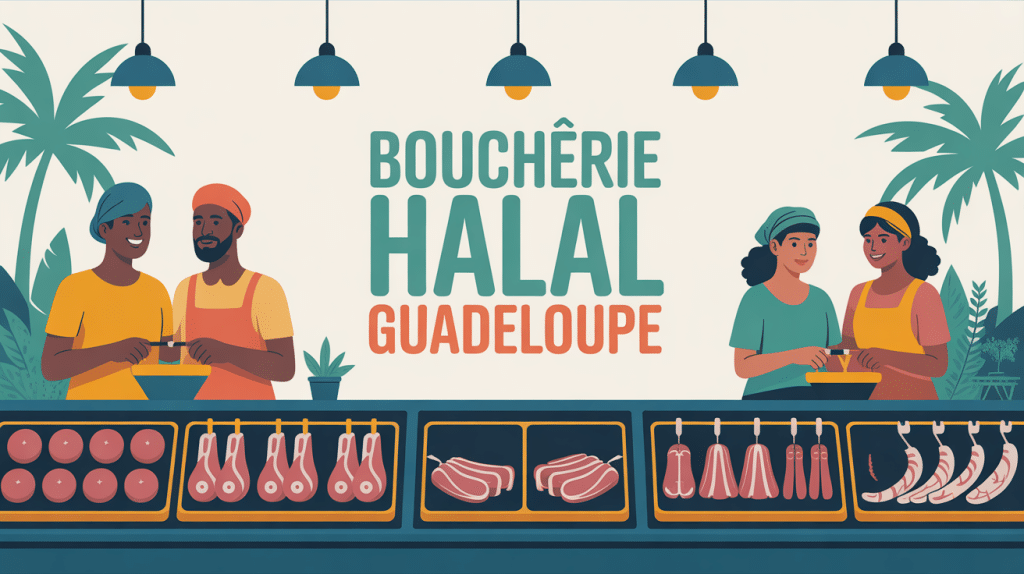 illustration boucherie halal guadeloupe moderne famille achats