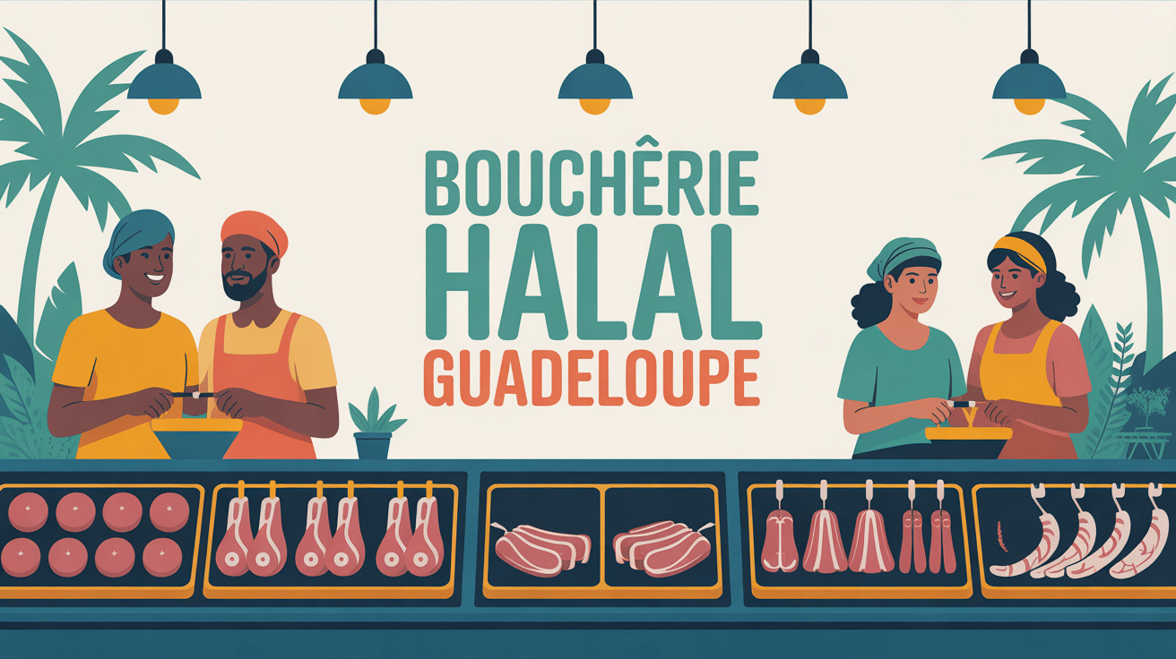illustration boucherie halal guadeloupe moderne famille achats