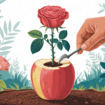 illustration bouture rosier pomme de terre processus