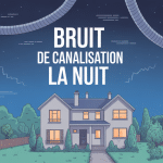 illustration bruit de canalisation la nuit maison