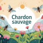 illustration chardon sauvage abeilles papillons biodiversité