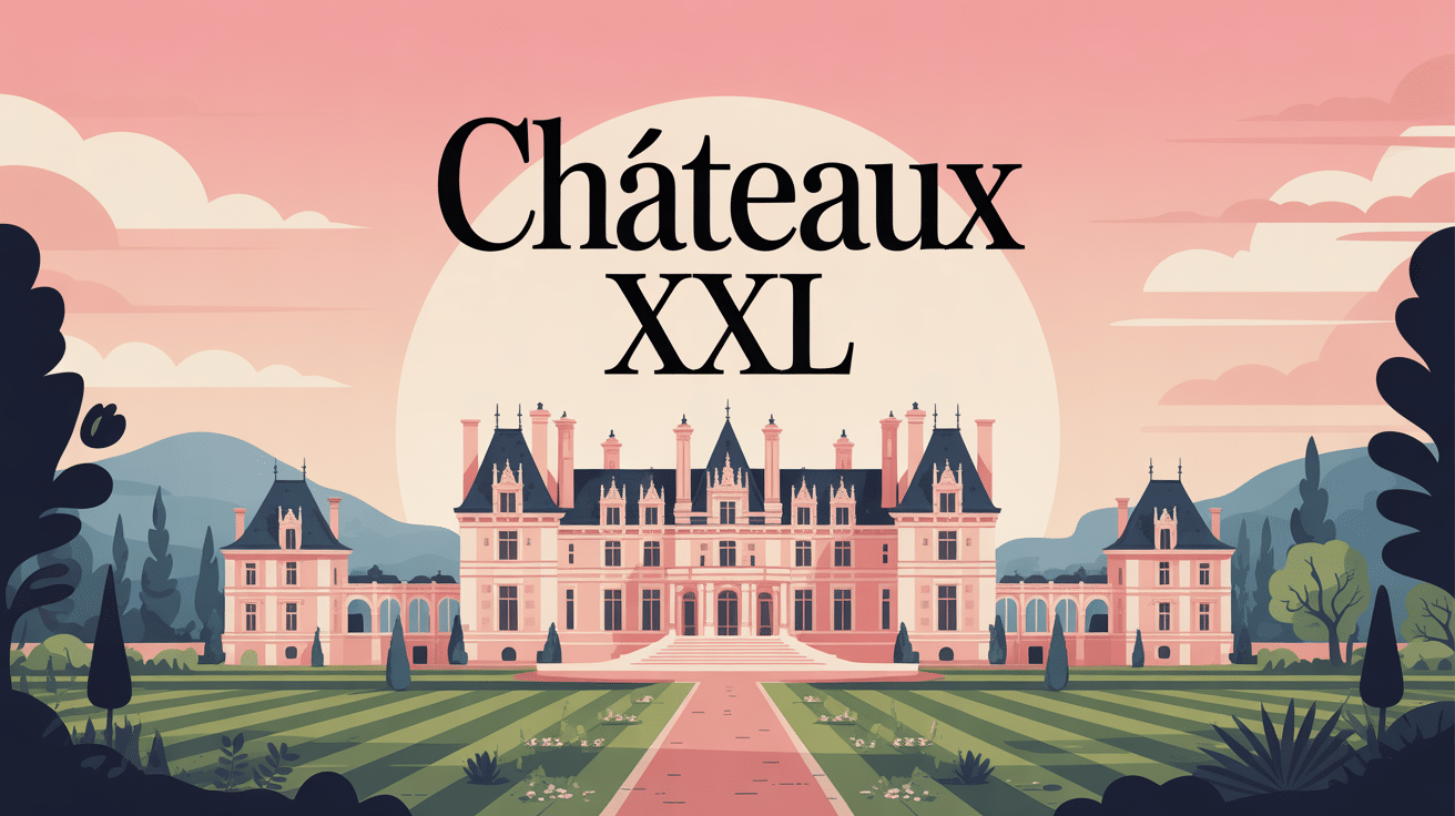 vue moderne de chateaux xxl entouré de jardins spacieux