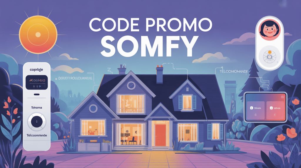 Illustration maison connectée code promo Somfy
