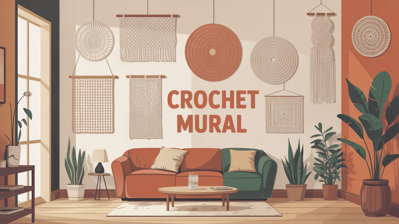 illustration moderne crochet mural sur différents murs