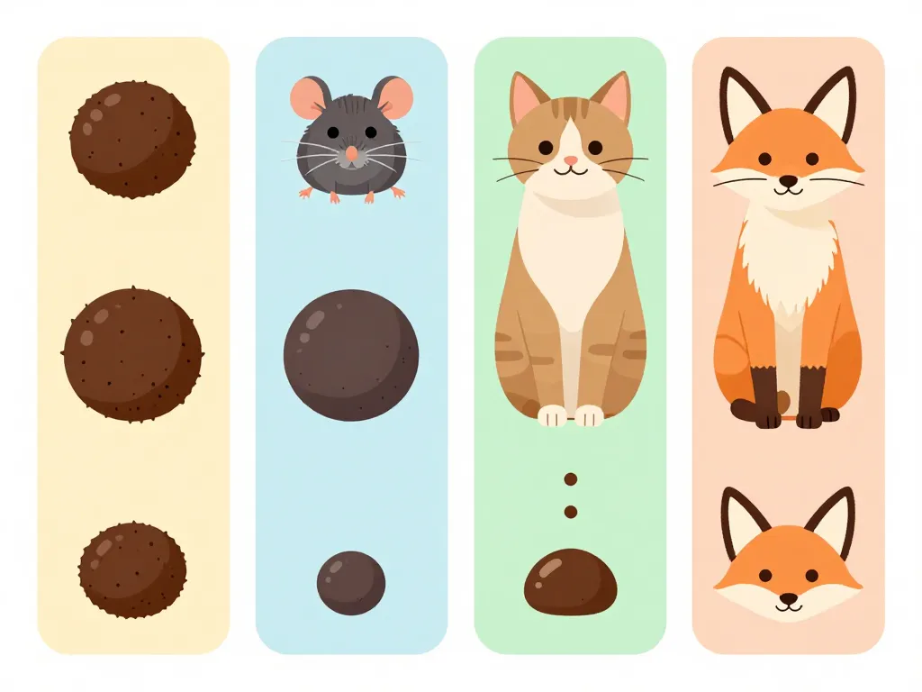 crotte de fouine versus crottes rat chat renard illustration