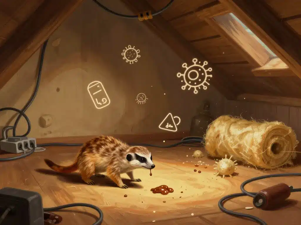crotte de fouine risques santé et dégâts maison grenier