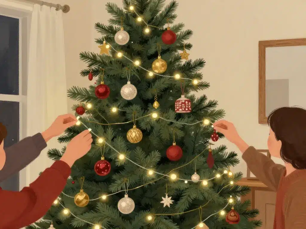 Decoration de noel sapin orne style classique et moderne