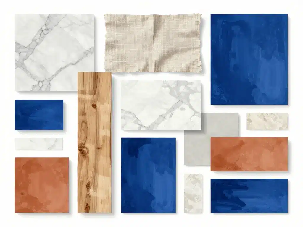 Palette matériaux décoration grecque antique moderne
