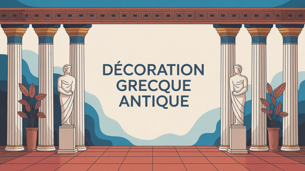 Illustration décoration grecque antique intérieure élégante