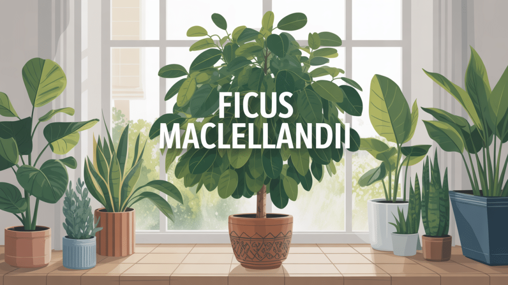 ficus maclellandii illustration plante feuillage allongé moderne