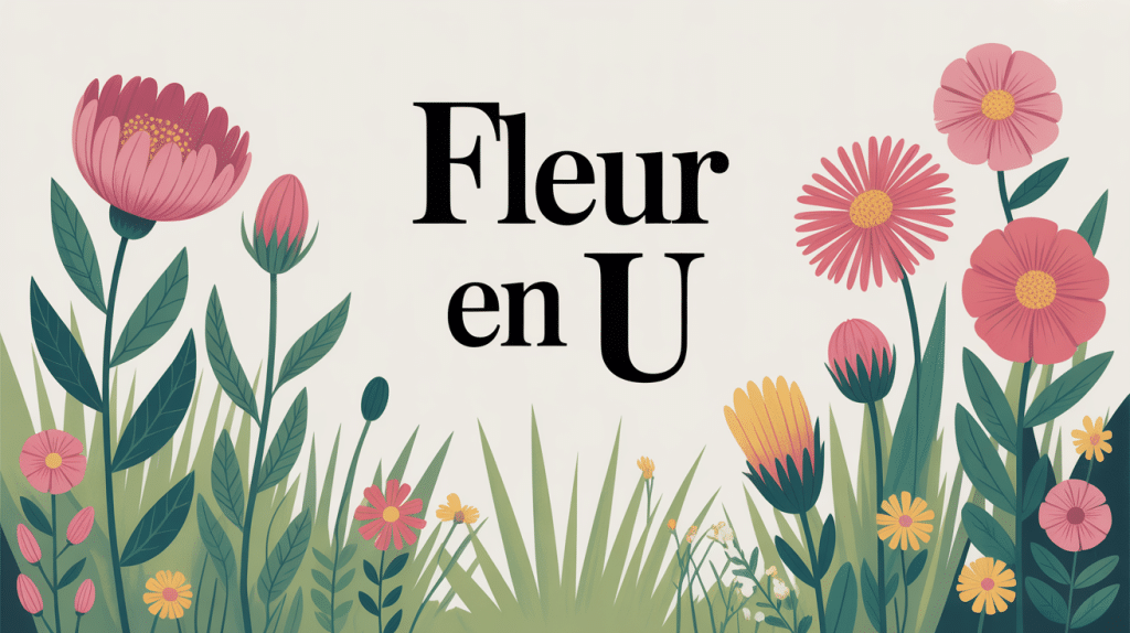fleur en u illustration jardin stylisé originale