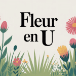 fleur en u illustration jardin stylisé originale
