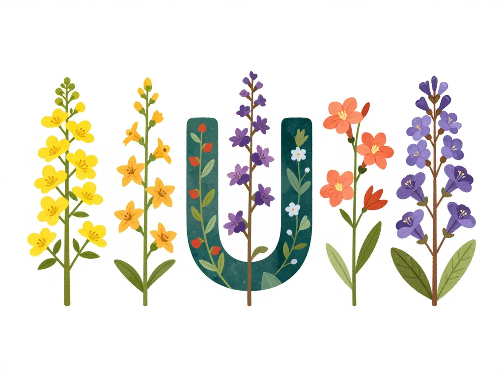 fleur en u panorama variétés illustration