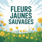 illustration champ de fleur jaune sauvage
