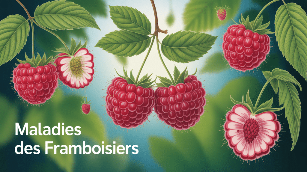 Framboisiers maladies prévention et identification illustration