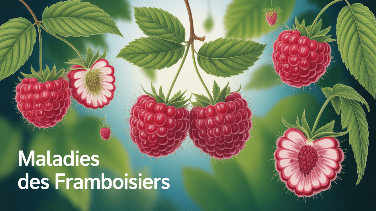 Framboisiers maladies prévention et identification illustration