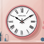 horloge rose moderne sur mur décor élégant