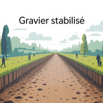 inconvénient gravier stabilisé vu global sur allée extérieure