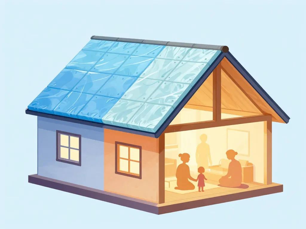 vue coupe isolation toiture par exterieur avantages thermiques