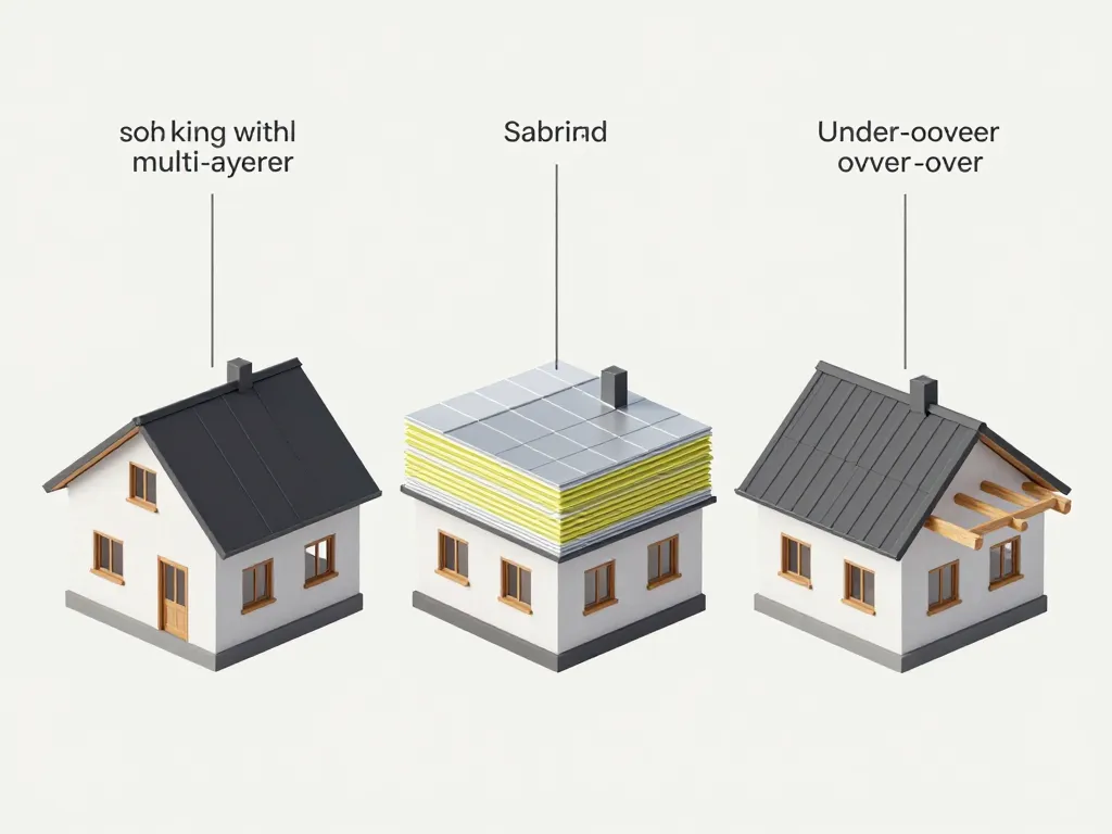 comparatif techniques isolation toiture par exterieur diagramme