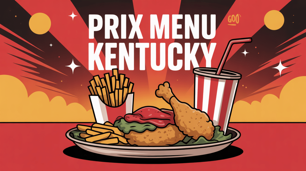 kentucky menu prix illustration plateau fast-food moderne