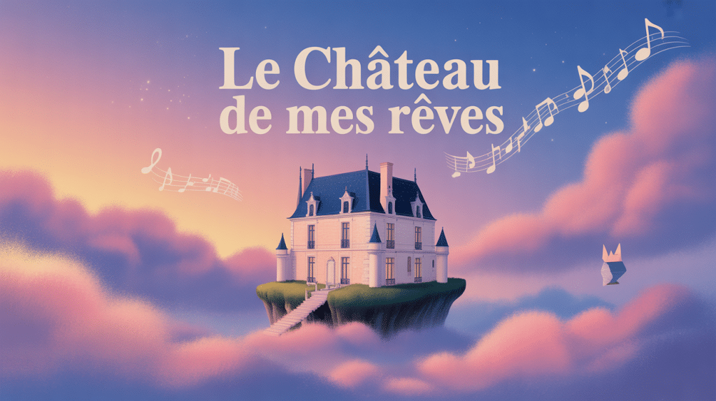 le château de mes rêves que sont-ils devenus image poétique avec château et notes de musique
