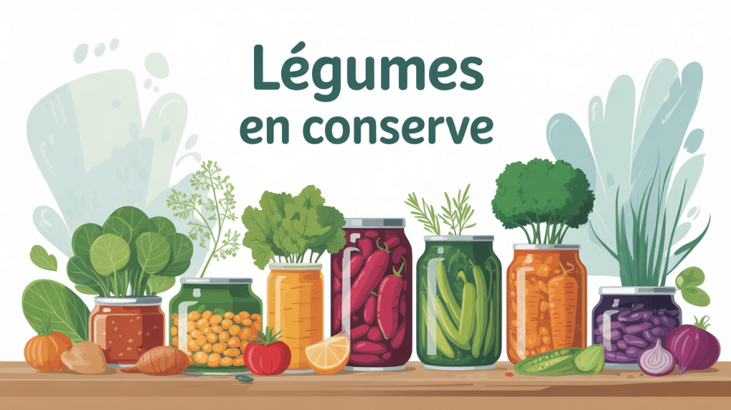 illustration legumes en boite de conserve aliment sain