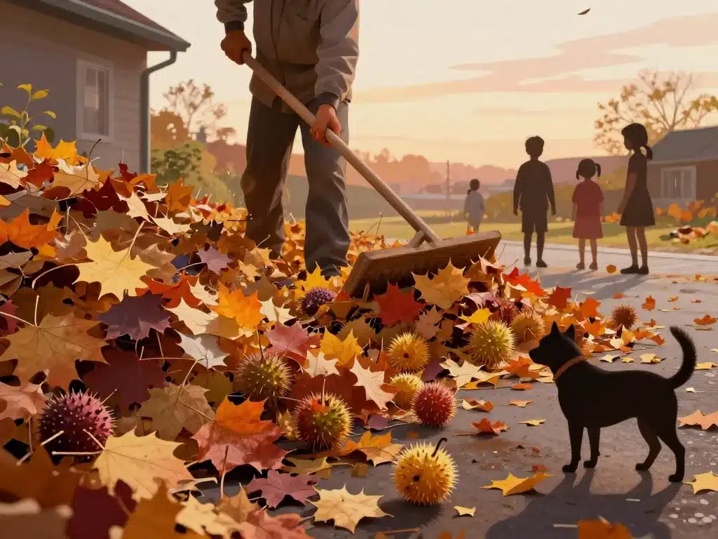 liquidambar inconvénient, désagréments feuilles et bogues au sol