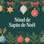 illustration festive noeud sapin de noel décoré