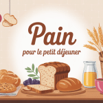 pain pour petit déjeuner assortiments variés décor matin