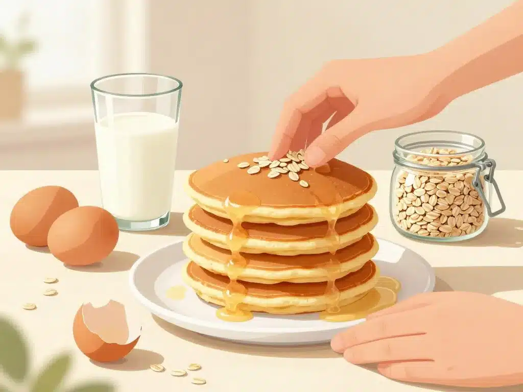 pancakes son d'avoine avec ingrédients frais