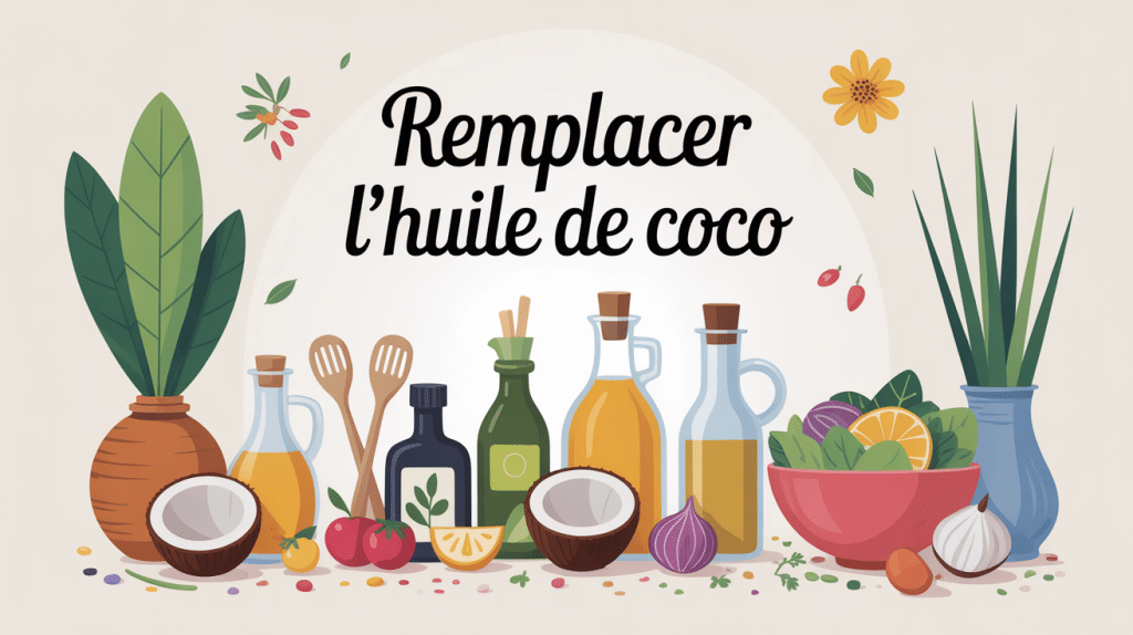 par quoi remplacer l huile de coco en cuisine pâtisserie cosmétique illustration
