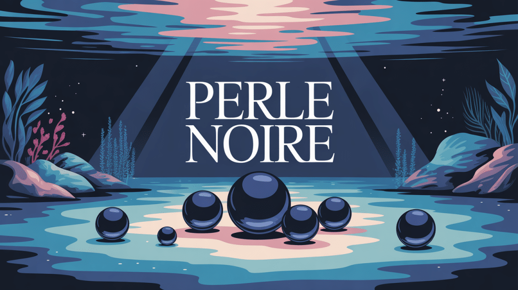 illustration élégante de perle noir luxe sous-marine