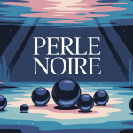 illustration élégante de perle noir luxe sous-marine