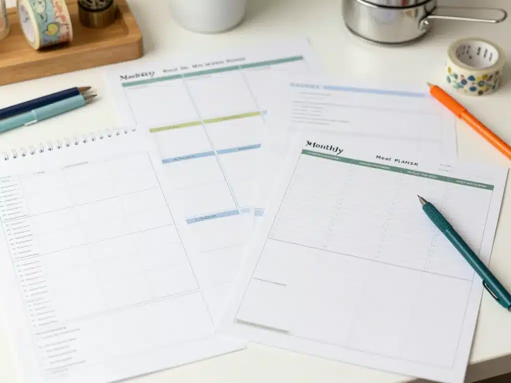 planning repas mois à imprimer plusieurs modèles