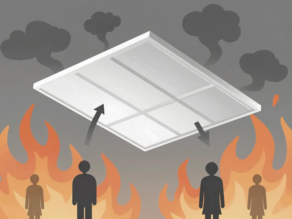 plaque polystyrène plafond interdit risque feu schéma