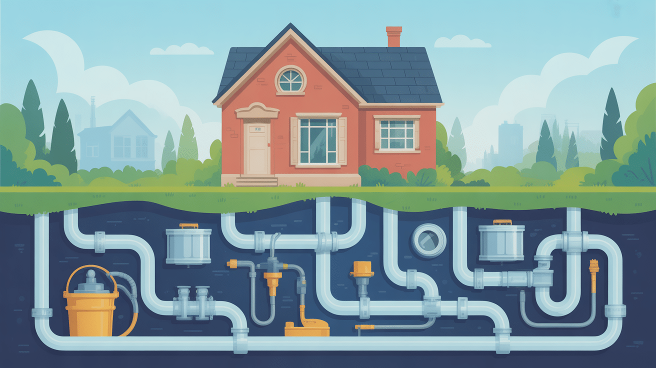 plomberie regard vue globale canalisations et regards