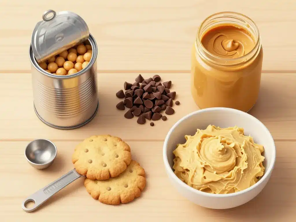 Ingrédients pour cookies pois chiche préparation