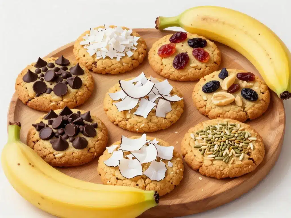 recette cookies flocon d'avoine banane toppings et ingrédients variés