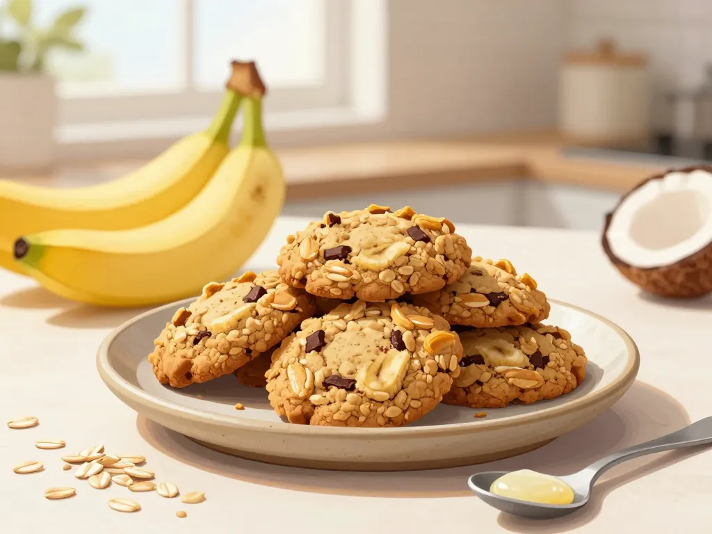 recette cookies flocons d avoine banane cookies texture moelleuse sur plateau