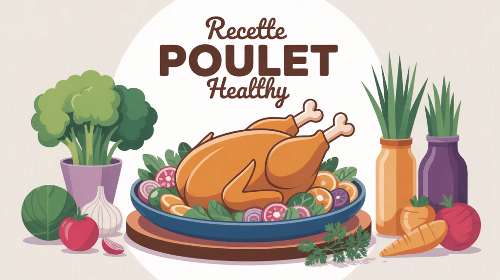 Recette poulet healthy assiette avec légumes et céréales