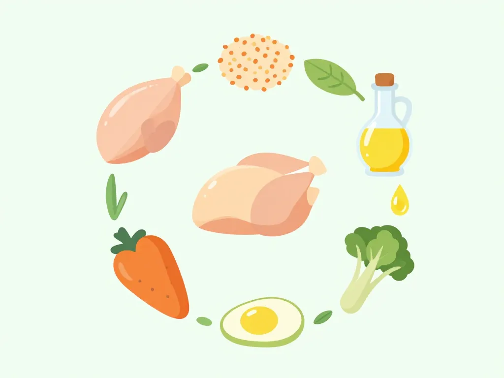 Recette poulet healthy schéma composition équilibrée