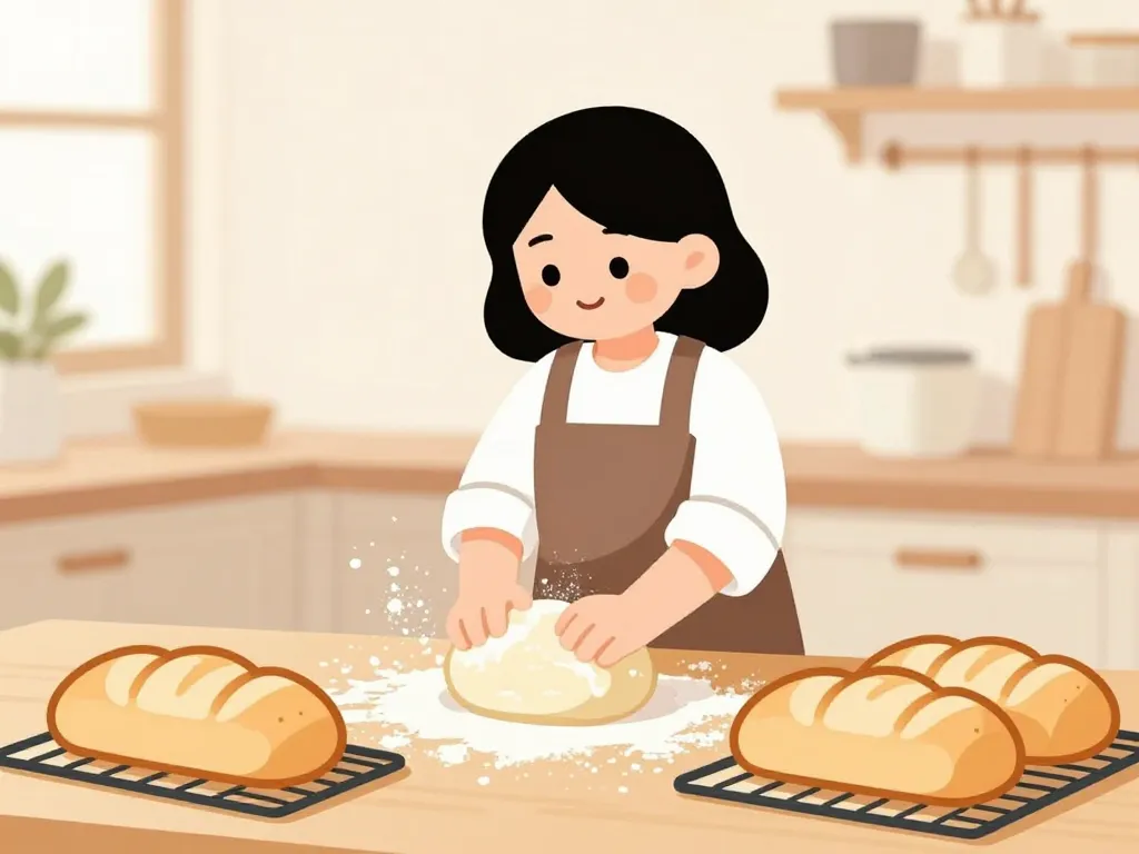 pain pour petit déjeuner maison en cuisine